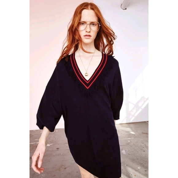 ULLA JOHNSON Ainsley Cotton Cashmere Sweater Tunic Dress